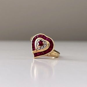 Ruby and diamonds vintage ring